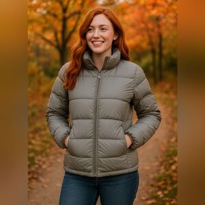 NWT- Old Navy Ladies Grey Puffer Jacket XL